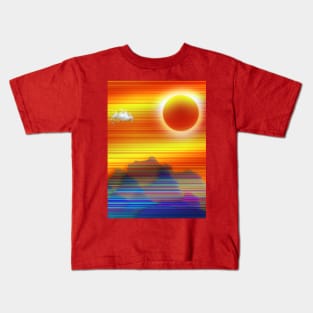 Abstract orange sunset Kids T-Shirt